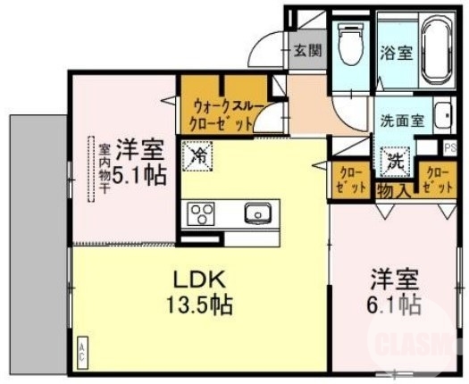 堺市北区北花田町のアパートの間取り