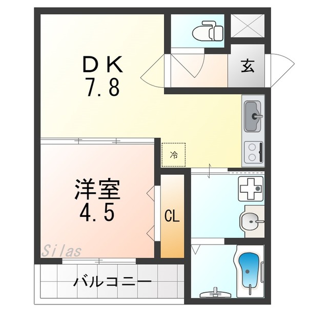 岸和田市土生町のアパートの間取り