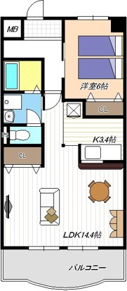 名古屋市港区名四町のマンションの間取り