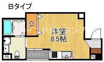 大阪市住吉区東粉浜のマンションの間取り