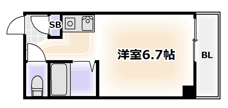 大阪市東住吉区鷹合のマンションの間取り