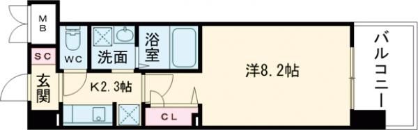 Ｓ－ＲＥＳＩＤＥＮＣＥ宇品海岸の間取り