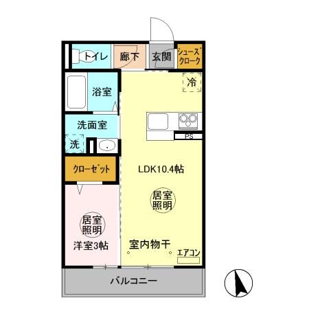 日立市中成沢町のアパートの間取り