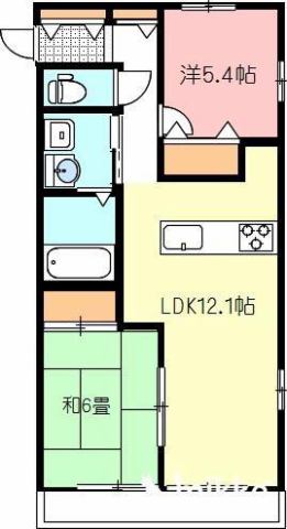 高松市上天神町のアパートの間取り