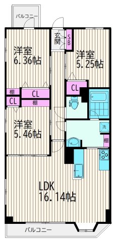 クレッセント下丸子IIIの間取り