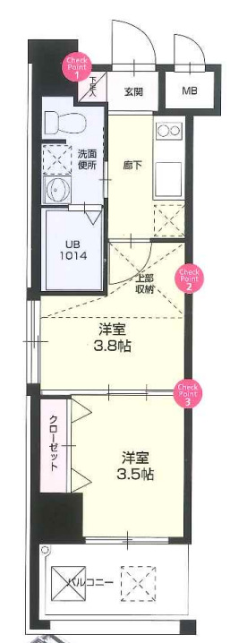 福岡市博多区博多駅南のマンションの間取り