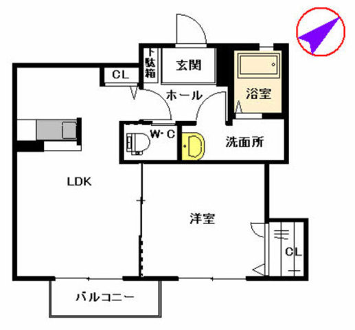 大分市新川町のアパートの間取り