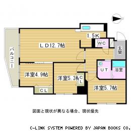 札幌市西区発寒六条のマンションの間取り