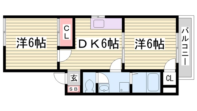 【大倉山ハイツA棟の間取り】