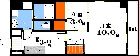 広島市中区広瀬町のマンションの間取り