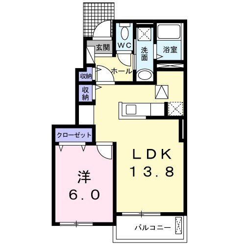 袋井市深見のアパートの間取り