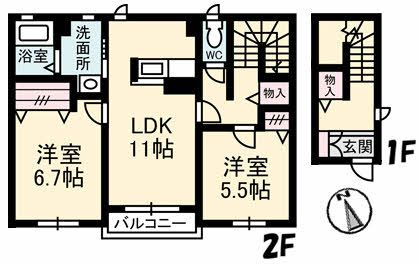 シャーメゾン白石の間取り