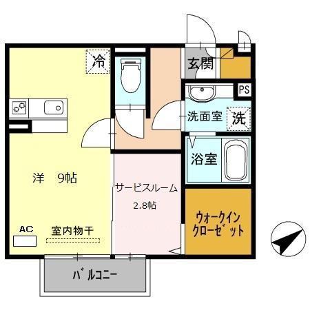 姫路市中地のアパートの間取り