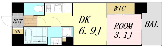 大阪市浪速区芦原のマンションの間取り