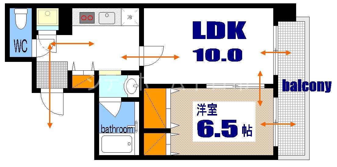 【広島市西区観音町のマンションの間取り】