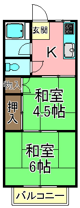 【足立区関原のアパートの間取り】