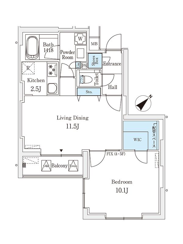 【中央区銀座のマンションの間取り】