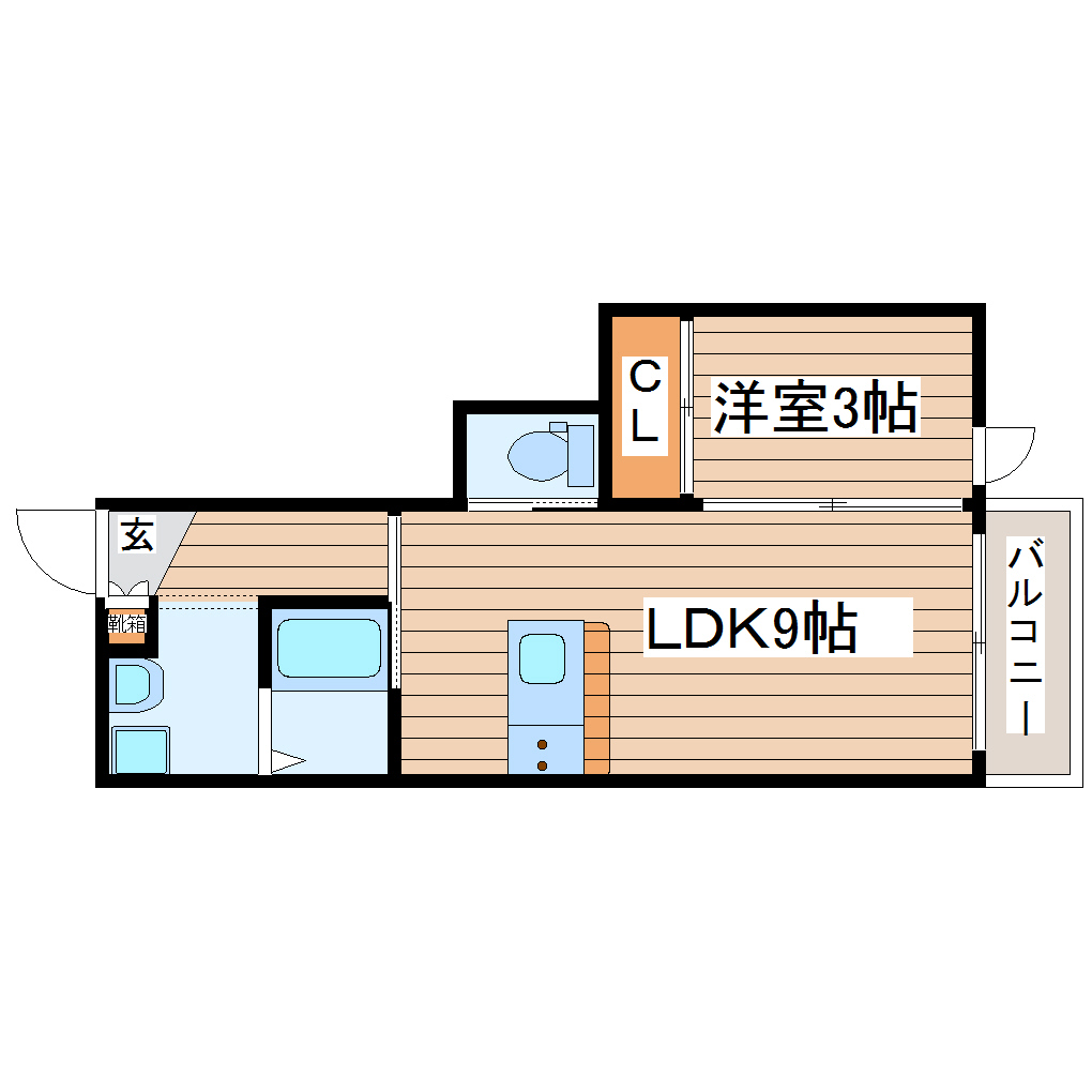 仙台市宮城野区福室のアパートの間取り