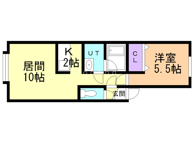 札幌市東区北三十二条東のアパートの間取り