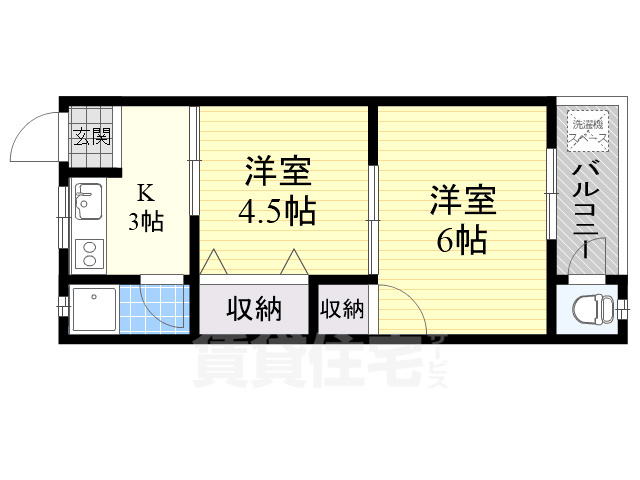 茨木市丑寅のアパートの間取り