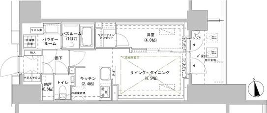 新宿区南山伏町のマンションの間取り