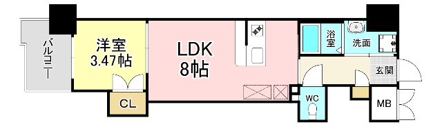 北九州市門司区高田のマンションの間取り