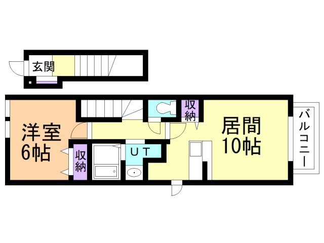 苫小牧市沼ノ端中央のアパートの間取り