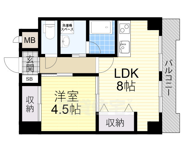 大阪市淀川区西宮原のマンションの間取り