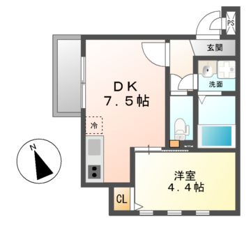 ムーブ六番町ウエスト（MOVE六番町WESTの間取り