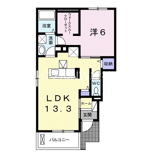 総社市井尻野のアパートの間取り