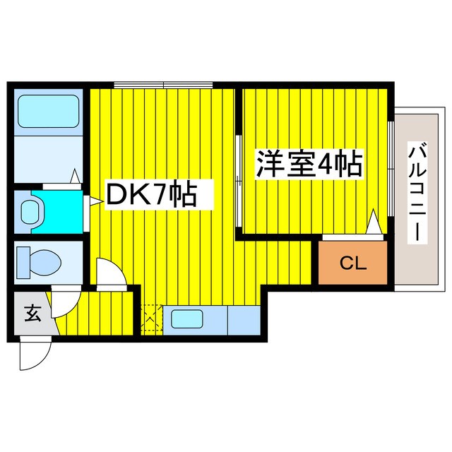 札幌市東区北十二条東のアパートの間取り