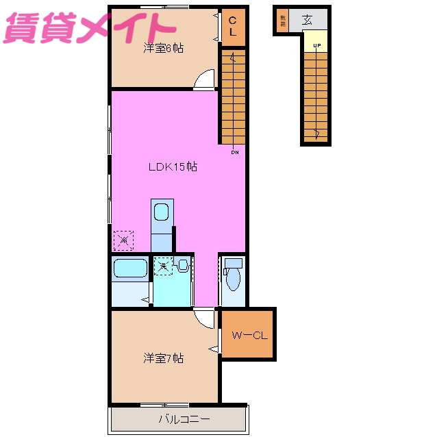 多気郡明和町大字馬之上のアパートの間取り