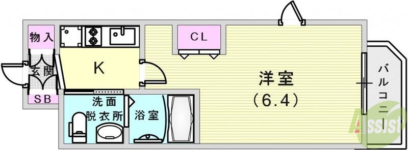 【エステムコート神戸ハーバーランド前VIピクシスの間取り】