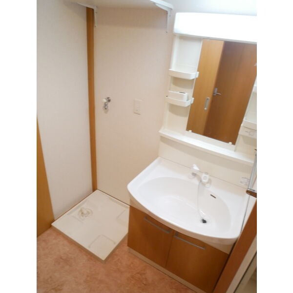 洗面設備　お出かけ前の支度はこちらでされてください