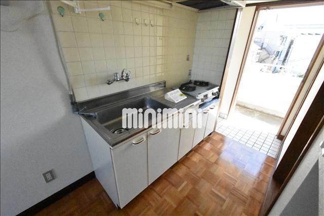 キッチン　２口ガスコンロが置けるキッチン