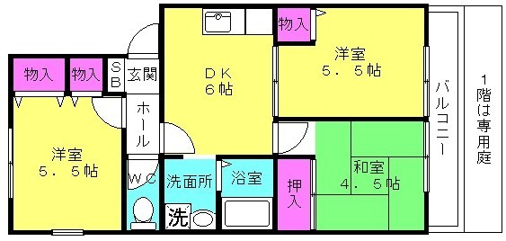 メゾンゼルカバB棟の間取り写真