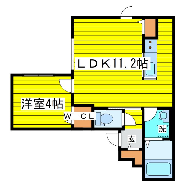 地下鉄東豊線 東区役所前駅 徒歩5分 4階建 築7年の間取り写真