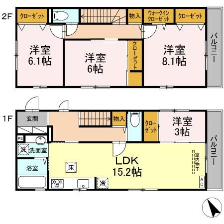 Le trefle A棟の間取り写真