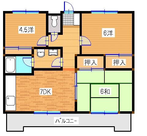 長崎市出来大工町のマンションの間取り