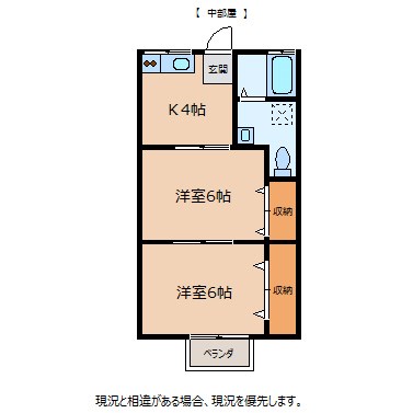 伊那市福島のアパートの間取り