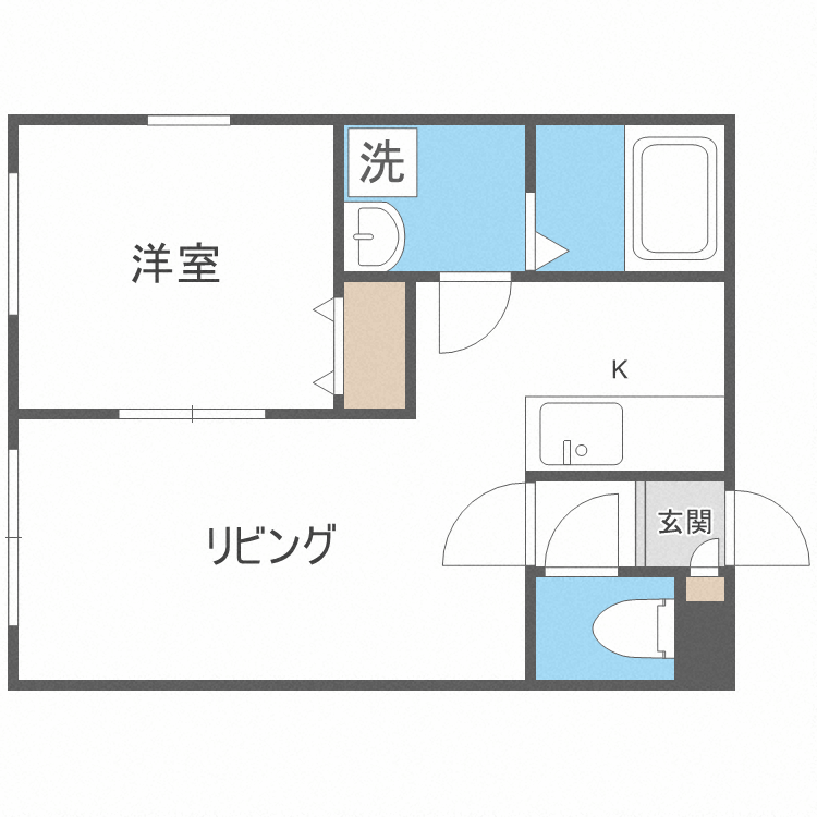 札幌市手稲区稲穂二条のアパートの間取り