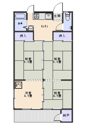 【天川大島町テラスハウスの間取り】