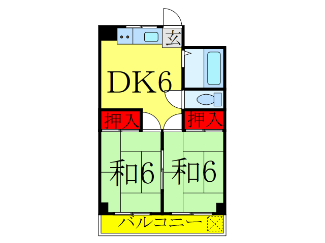 足立区鹿浜のマンションの間取り