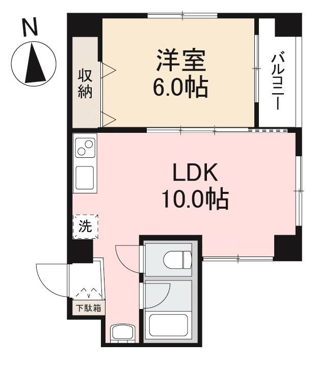 高松市鍛冶屋町のマンションの間取り