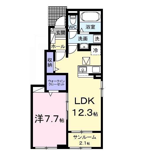 千葉県館山市北条（アパート）の賃貸物件の間取り