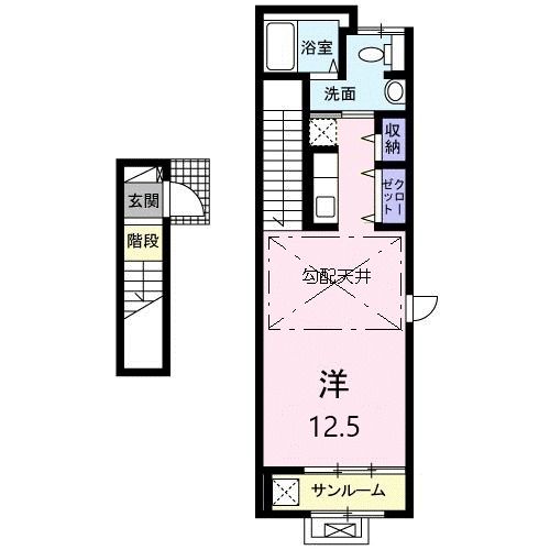 岩沼市桜のアパートの間取り