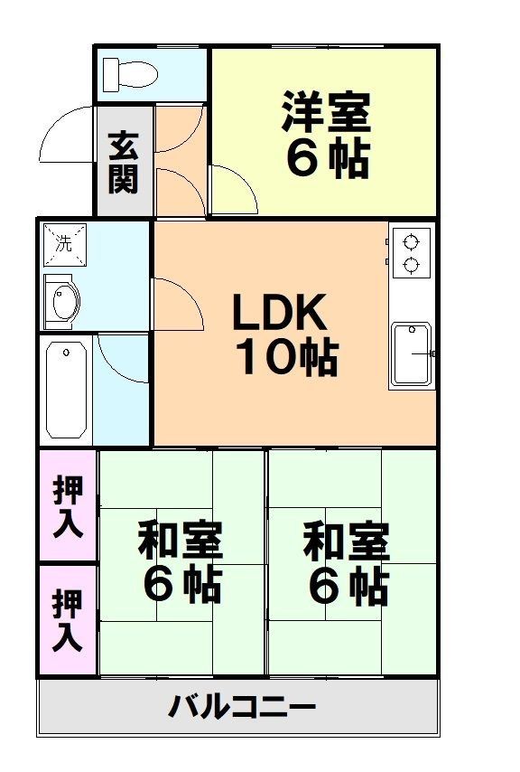 福岡市西区横浜のマンションの間取り