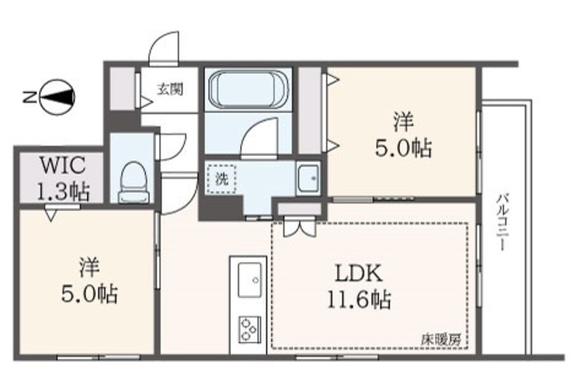 相模原市南区上鶴間本町のマンションの間取り