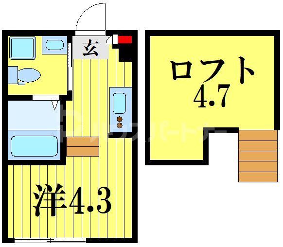 【江戸川区北小岩のアパートの間取り】