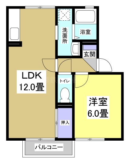 袋井市川井のアパートの間取り